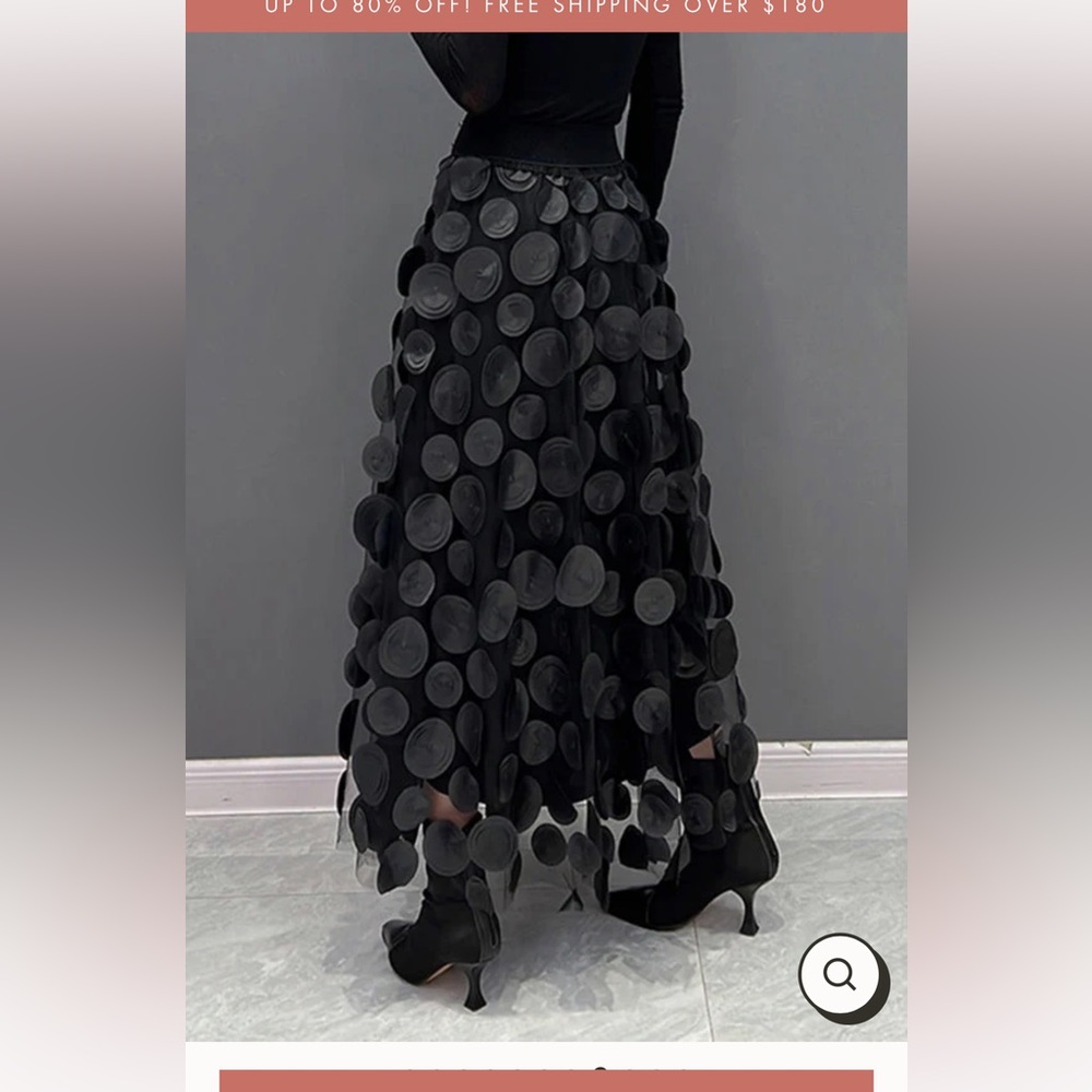 Black Tulle Skirt with Satun Dots